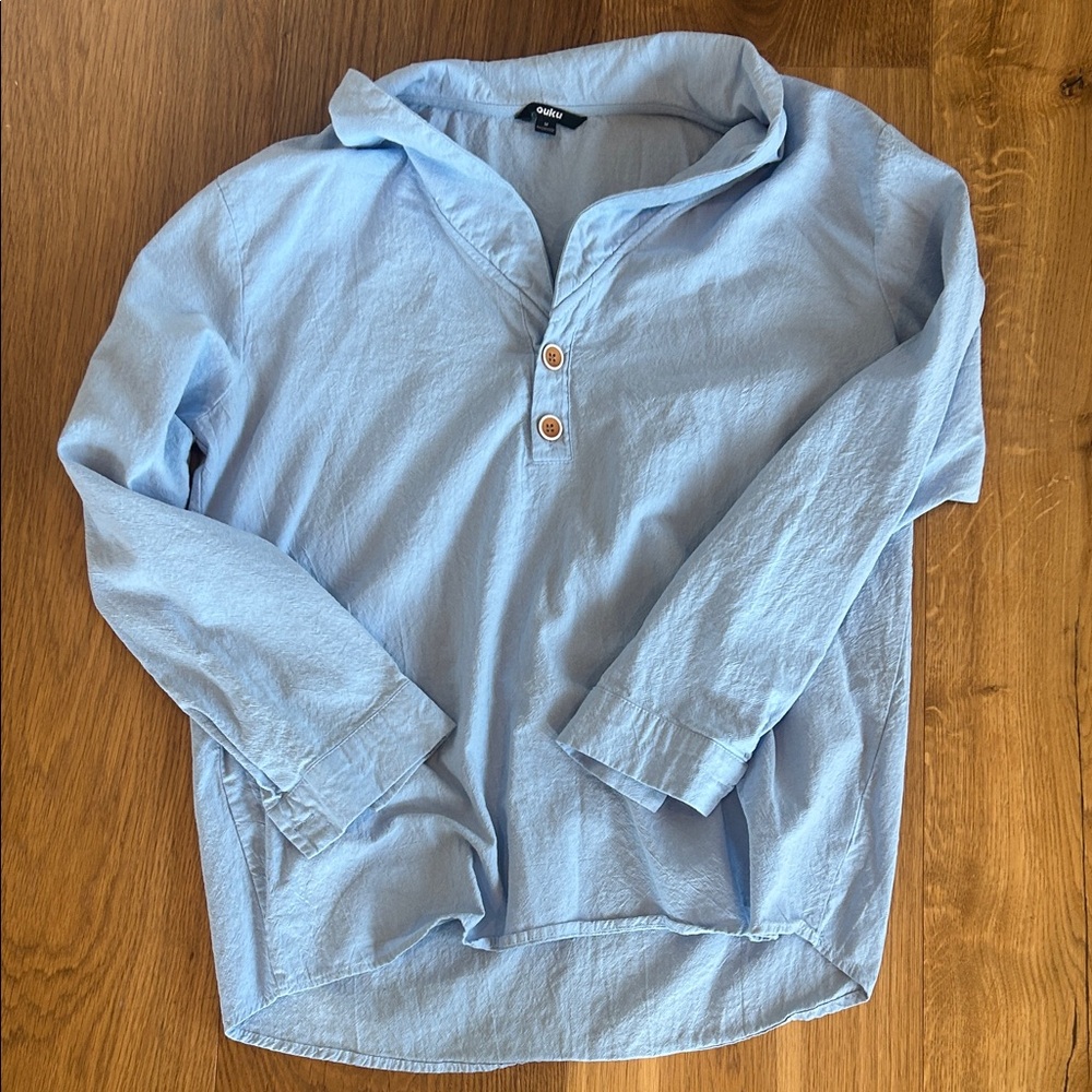 Blue Casual Button Down Shirt
